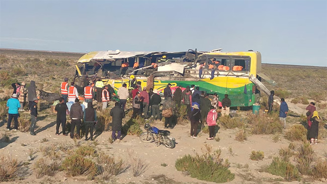 At least 37 dead and dozens injured in bus crash in Bolivia