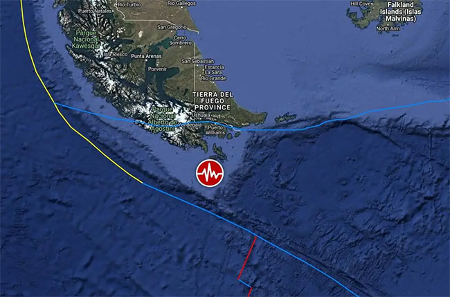 7.5 magnitude earthquake strikes off southern coasts of Chile and Argentina