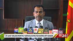 Sri Lanka expecting 200,000 monthly off-season tourist arrivals  Deputy Minister (English)