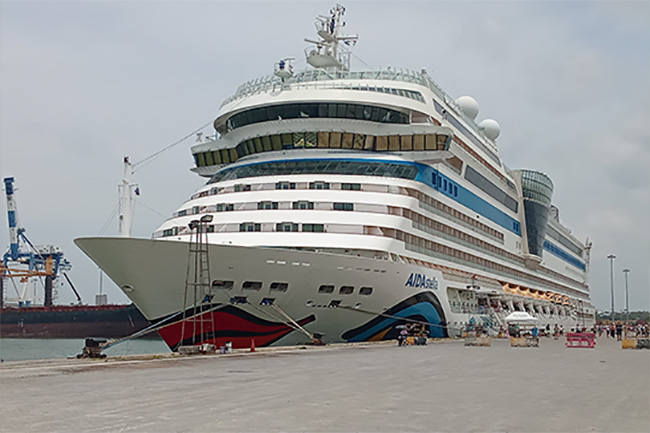 Luxury liner AIDAstella makes maiden call at Hambantota Port
