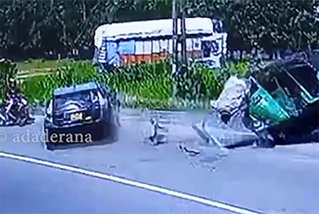 Shocking accident captured on CCTV in Horana