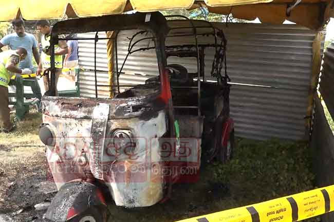Burnt body of police officer found inside three-wheeler in Negombo