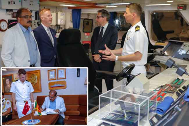 Acting Defence Minister inspects Turkish naval ship TCG Bykada