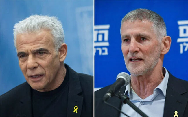 Opposition party heads Lapid, Golan call for end to fighting after announcement of Iran ceasefire