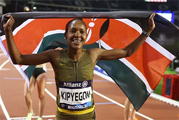 Kenyas Kipyegon breaks own 1,500 metres world record