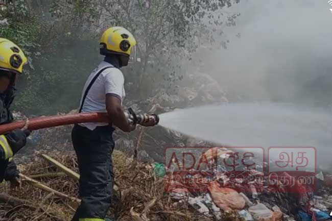 Fire breaks out at Karadiyana garbage dump in Piliyandala