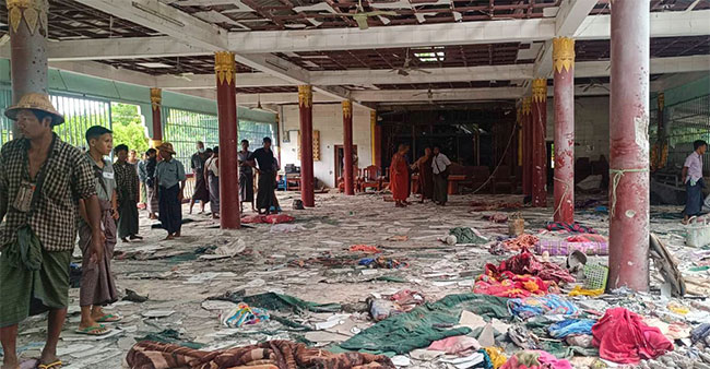 At least 23 dead after airstrike on Buddhist monastery in Myanmar