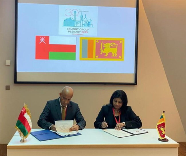 MoU signed between Sri Lanka and Oman to exchange intelligence on money laundering activities