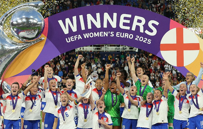 Defending Champions England beat Spain on penalties to win Womens Euro 2025