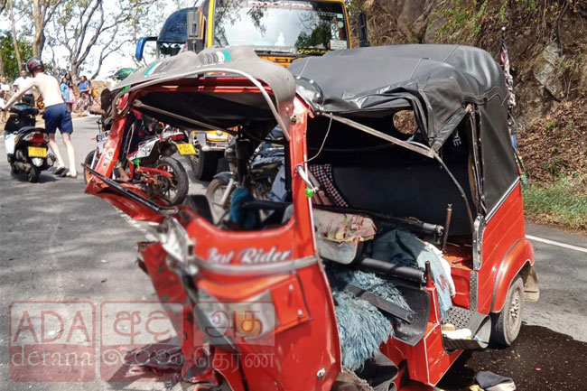 Six injured in three-wheeler and cab collision near Ravana Falls