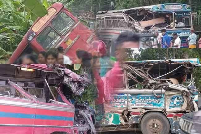 Driver dead, 22 injured in head-on collision of buses in Monaragala