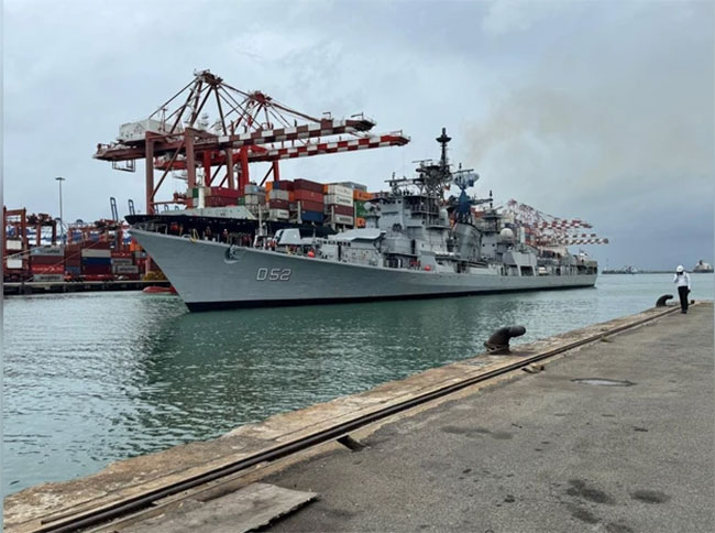 Indian naval ships in Colombo for SLINEX-25 naval exercise