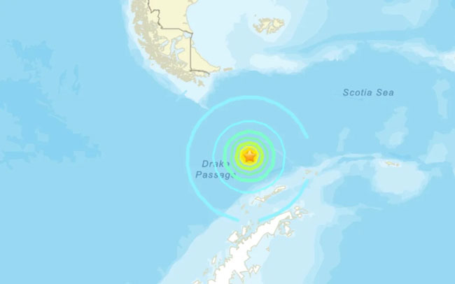 Earthquake of magnitude 7.5 hits Drake Passage off South America