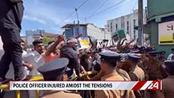 Police officer sustains injuries during protest organized by opposition (English)