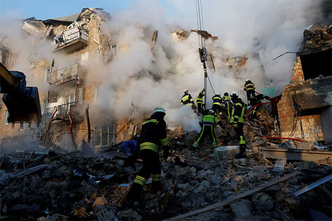 Massive Russian attack on Kyiv kills at least 23, damages EU and British offices