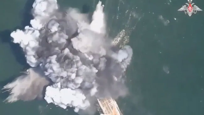Ukraines Largest naval ship sunk in Russias first sea drone attack