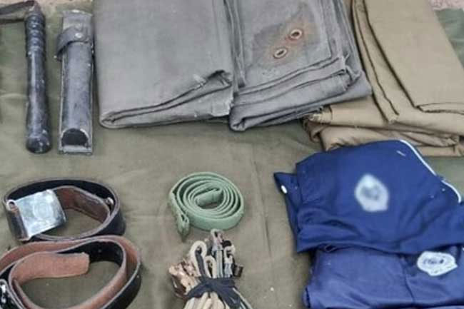 Police equipment used for official duties found on land in Middeniya