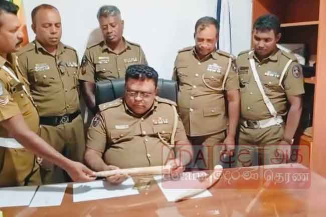 Former army soldier arrested with elephant tusks in Moragoda