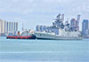 Indian naval ship INS SATPURA arrives at Colombo Port 