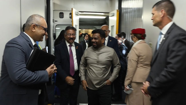 President Dissanayake arrives in New York for UNGA session 