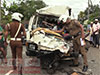 12 injured in collision involving lorry, van and three-wheeler