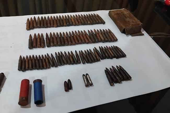 Stock of live ammunition discovered near a canal in Mathugama