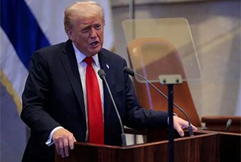 Donald Trump touts dawn of a new Middle East in address to Israeli parliament 