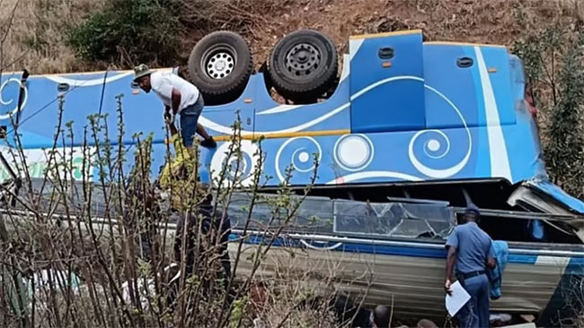 42 people killed as bus crashes on mountain road in South Africa