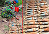 Stock of mortar rounds recovered from land in Kilinochchi