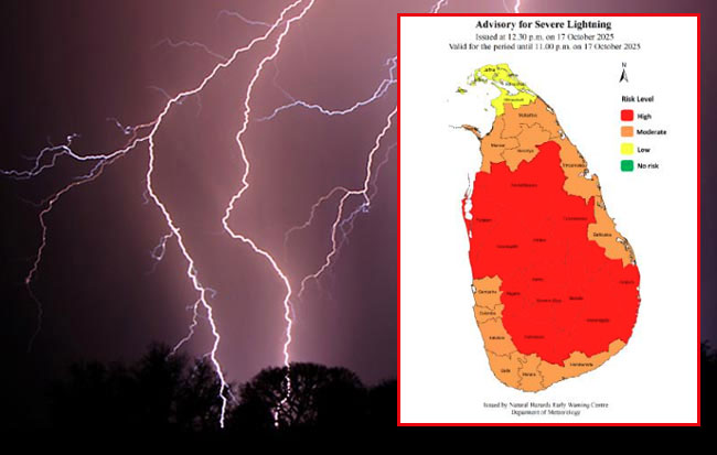 Advisory issued for severe lightning