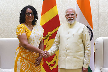 Indian PM Modi holds bilateral discussions with Sri Lankan PM Harini 