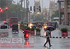 Heavy traffic congestion along several roads in Colombo due to rain