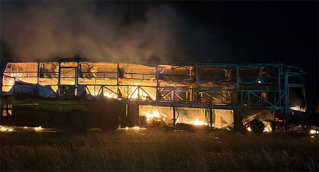 25 reportedly dead as HyderabadBengaluru bus catches fire after bike collision near Kurnool