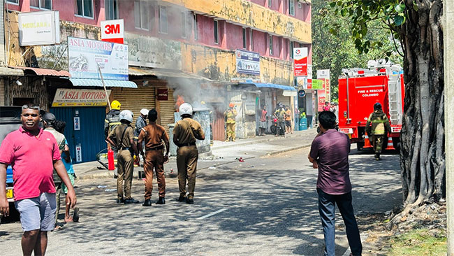 Fire breaks out in transformer at Maradana Fire breaks out in transformer at Maradana
