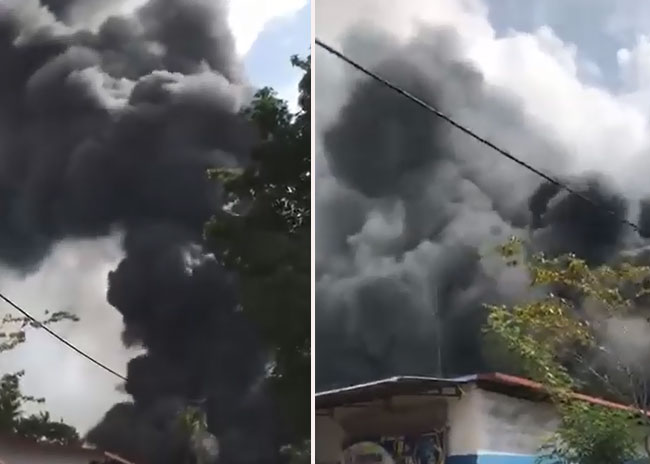 Fire breaks out in tyre factory at Divulapitiya