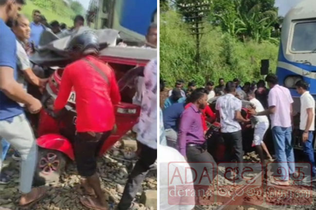Three-wheeler driver killed after being hit by train in Ragama