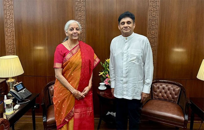 Sajith meets Indian FM Nirmala Sitharaman in Delhi