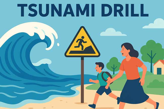 Tsunami mock drill to be held in four districts today