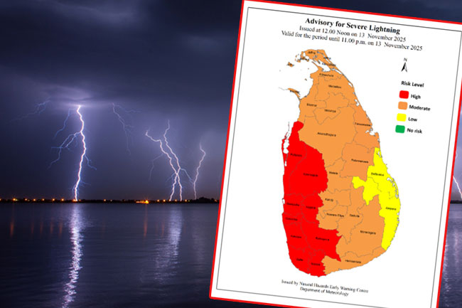 Advisory issued for severe lightning