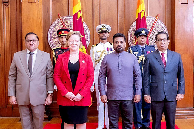 Five new foreign envoys present credentials to President Dissanayake