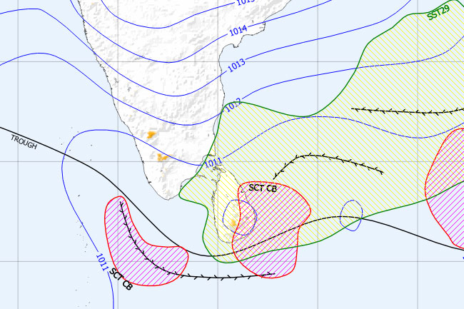 Low-level atmospheric disturbance in east of Sri Lanka to bring heavy showers