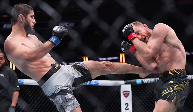 Islam Makhachev wins welterweight title, ties UFC record with 16th straight victory