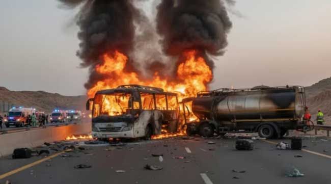 Saudi bus crash: Death toll climbs to 45, only one survivor