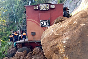 Rockfall interrupts train services to Badulla...