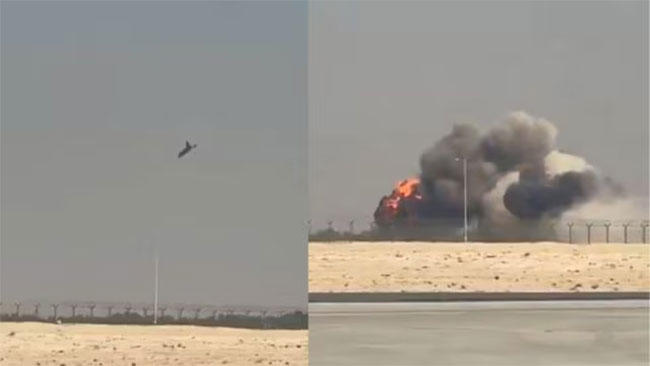 Indian combat aircraft crashes during demonstration at Dubai Air Show