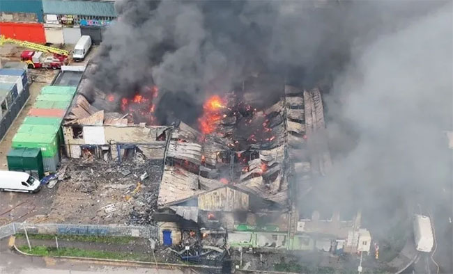 About 150 firefighters tackling west London warehouse blaze