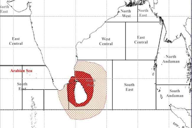 Heavy showers and strong winds to continue due to Cyclone Ditwah 
