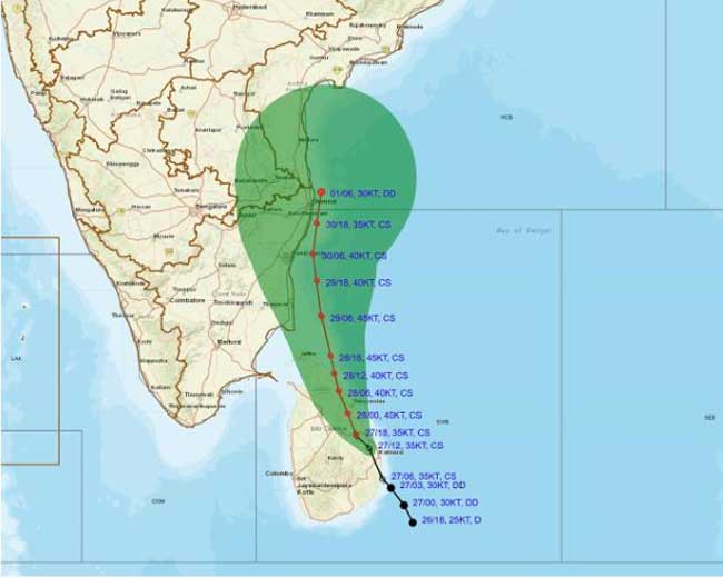 Heavy rainfall and gusty winds to continue across the island due to Cyclone Ditwah 