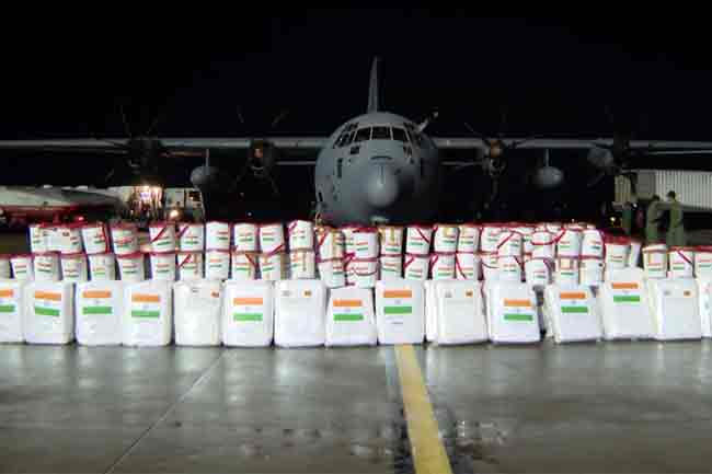Indian aircraft with 12 tons of humanitarian aid arrives in BIA