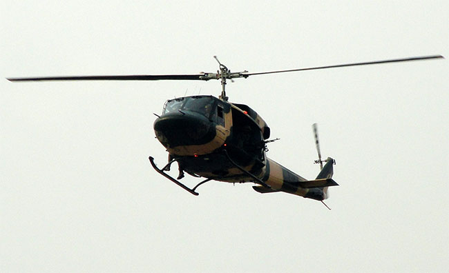 Helicopter engaged in disaster relief operations crash lands in Wennappuwa